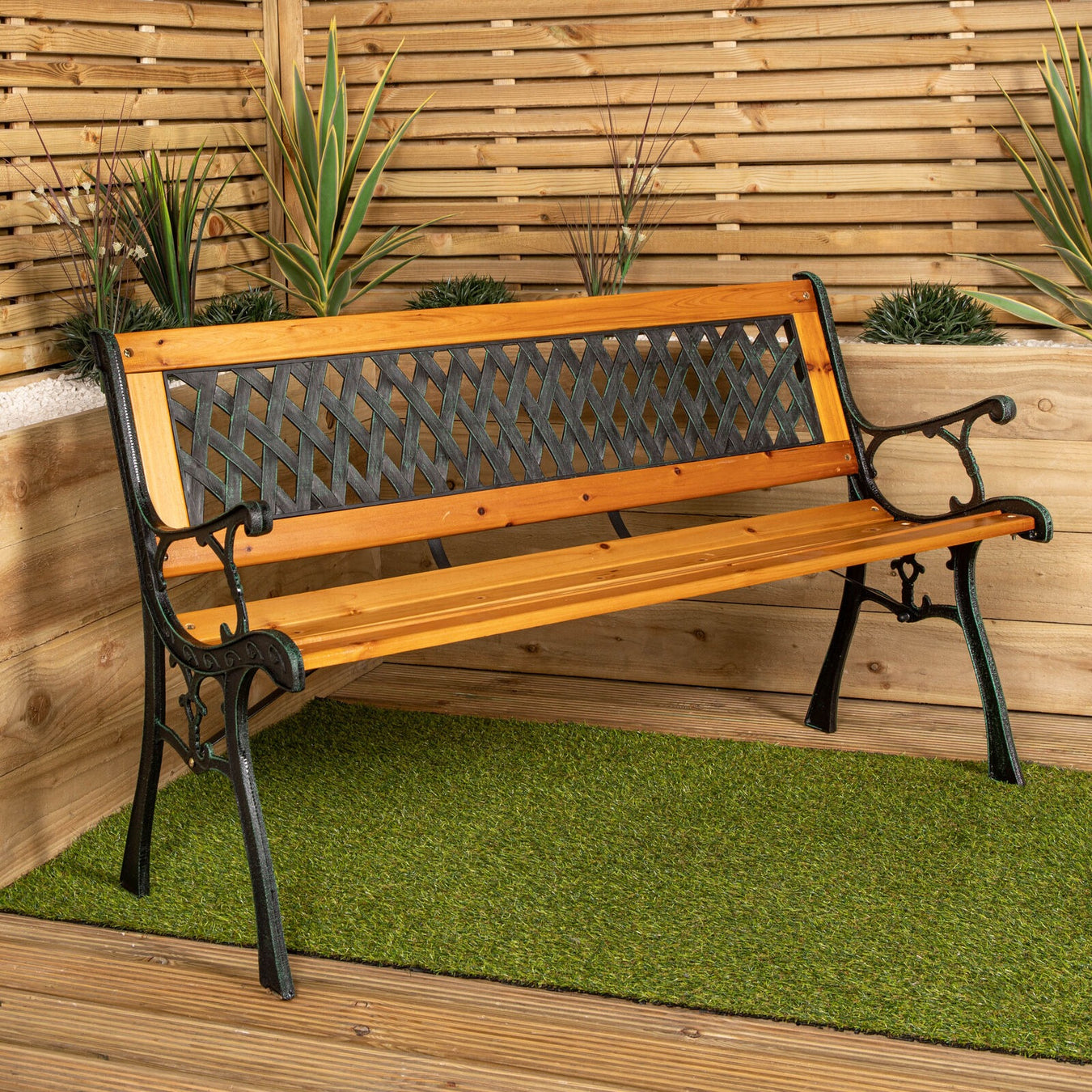 Garden benches for patios, lawns and outdoor seating spaces