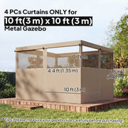 Gazebo Side Panels for 3 x 3 m Frame with Mesh Windows for Privacy and Shade Outsunny