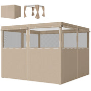 Gazebo Side Panels for 3 x 3 m Frame with Mesh Windows for Privacy and Shade Outsunny