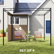 Gazebo Side Panels for 3 x 3 m Frame with Mesh Windows for Privacy and Shade Outsunny