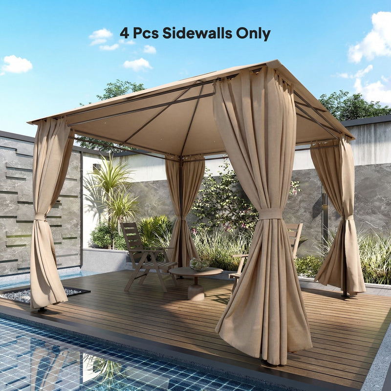 Gazebo Side Panels for 3 x 3 m Frame with Mesh Windows for Privacy and Shade Outsunny