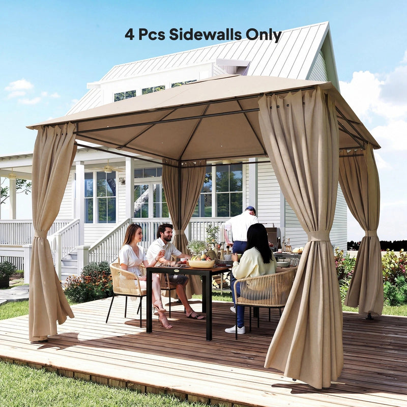 Gazebo Side Panels for 3 x 3 m Frame with Mesh Windows for Privacy and Shade Outsunny