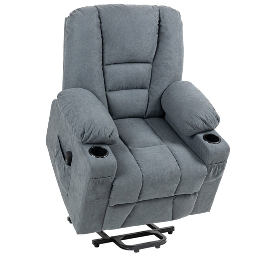 Oversized Riser Recliner Lift Chair With Remote and Cup Holder For Elderly, Grey