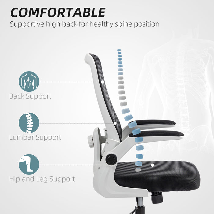 Black Mesh Back Adjustable Swivel Office Chair with Ergonomic Design by HOMCOM