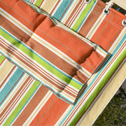 Adjustable Double Garden Hammock with Steel Frame and Pillow for Outdoor Relaxing Red Stripes AOSOM
