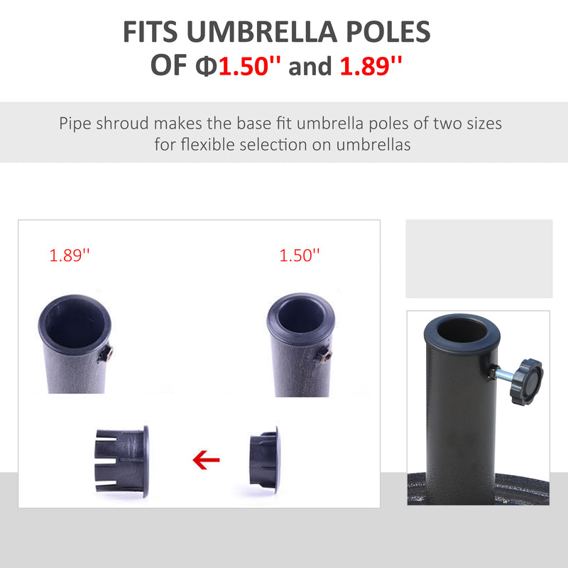 12kg Round Garden Parasol Base Bronze Outdoor Umbrella Stand for 38mm 48mm Poles by Outsunny