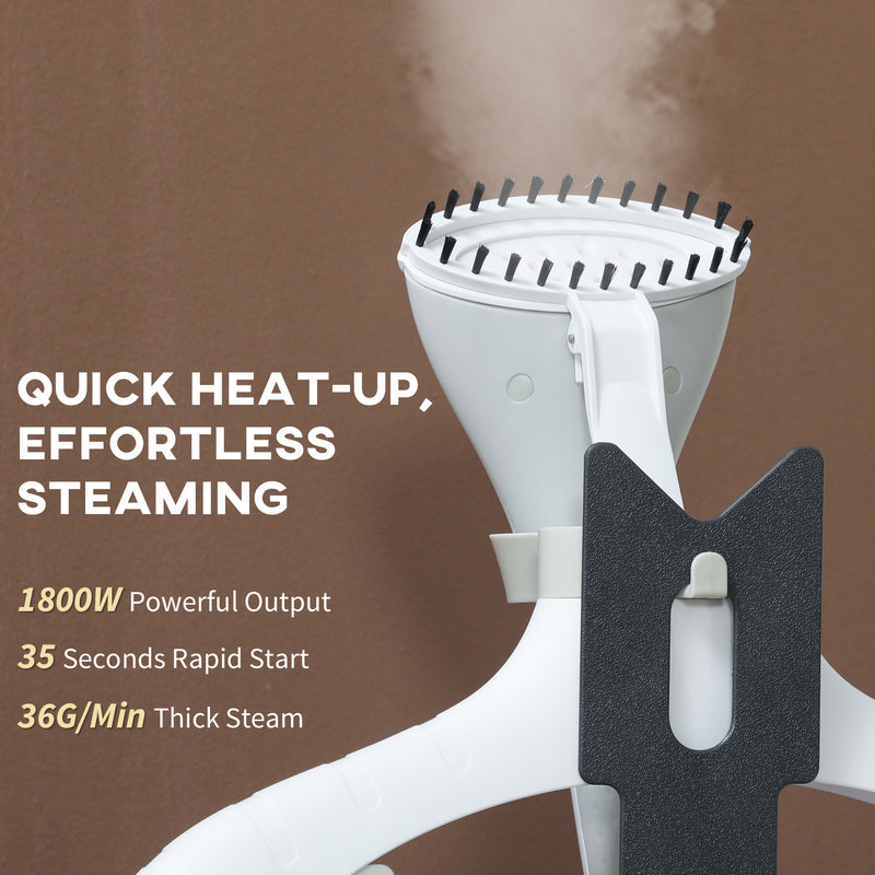 1800W Standing Clothes Steamer with Accessories Grey by HOMCOM