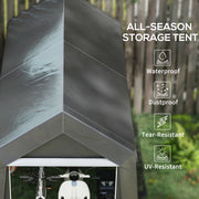Dark Grey 3.6 x 2.1m Portable Outdoor Shed with Window by Outsunny