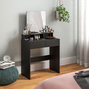 Dressing Table with Mirror and Drawers for Bedroom Storage and Organisation Black