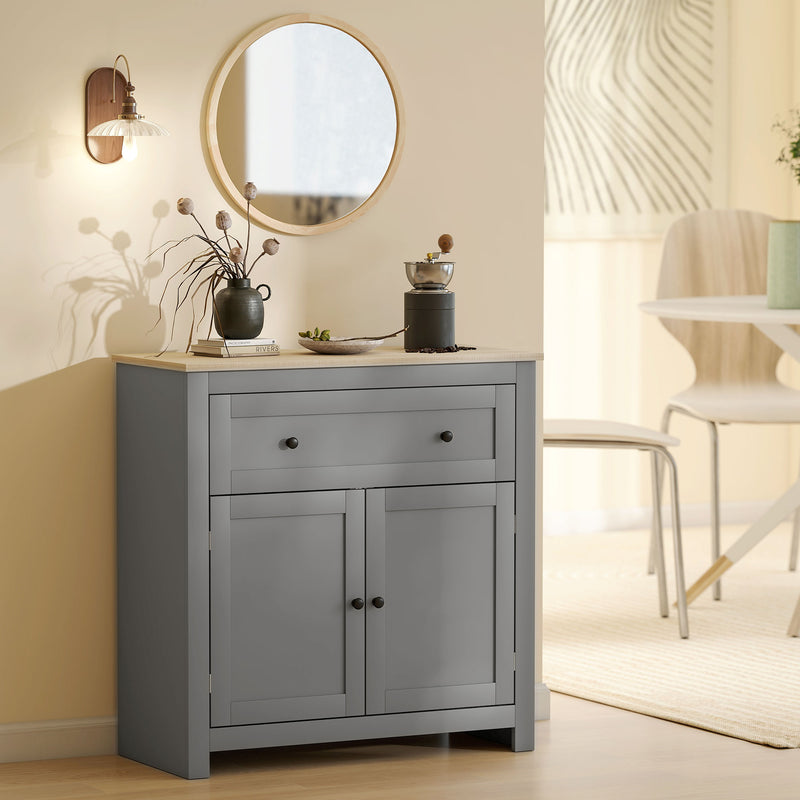 Modern Sideboard Cabinet With Drawer And Adjustable Shelf For Kitchen Or Hallway Grey