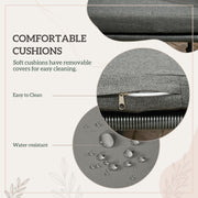 4 Seater Rattan Cube Garden Dining Set With Cushions and Wood Grain Table by Outsunny