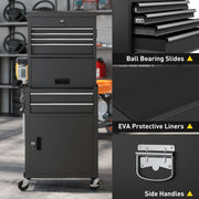 Three Tier Steel Tool Chest with Locking Drawers for Garage or Workshop Use Black