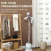 1800W Standing Clothes Steamer with Accessories Grey by HOMCOM
