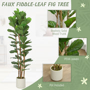 180cm Artificial Fiddle Leaf Fig Tree Decorative Indoor Plant for Home or Office Green