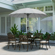 Garden Parasol Umbrella with Adjustable Tilt for Sun Protection and Cooling Shade Light Grey Outsunny