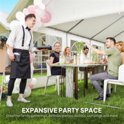 6x4m Marquee Party Tent for Outdoor Gatherings with Large Windows and Weather Protection White Outsunny