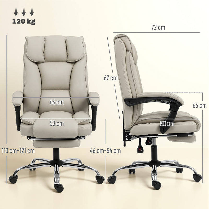 Reclining Office Chair with Footrest for All Day Comfort and Easy Clean Faux Leather Black