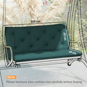 Outdoor Bench Cushion for 2 Seater Benches and Swing Chairs with Tie Fastenings Green AOSOM