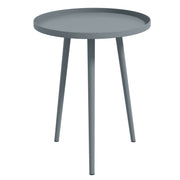 Outsunny Round Garden Coffee Table, Outdoor Side Table with Rounded Steel Edge, Ø40 x 50H cm, Grey AOSOM