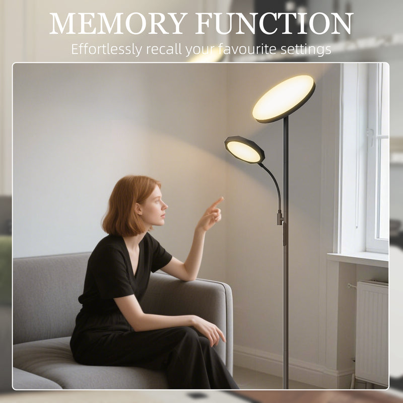 Black Mother and Child Floor Lamp With Remote Control And Adjustable Brightness Settings AOSOM