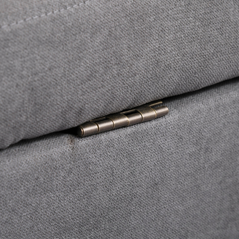 2 Seater Sofa with Hidden Storage and Wood Legs Ideal for Small Living Rooms Grey