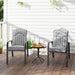 Grey 3 Piece Garden Bistro Set with Recliner Chairs and Cushions by Outsunny