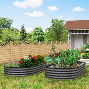 Set of Two Dark Grey Steel Garden Planters 181 x 93cm by Outsunny