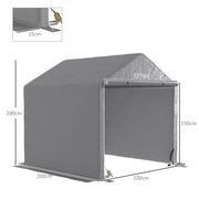 Grey 2 x 2m Garden Storage Tent Waterproof Fabric Shelter by Outsunny