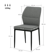 Grey Velvet Dining Chairs Set of 2 with Curved Back and Metal Legs for Dining Room