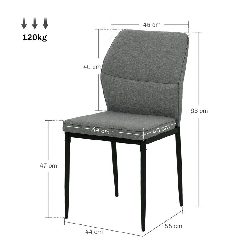 Grey Velvet Dining Chairs Set of 2 with Curved Back and Metal Legs for Dining Room