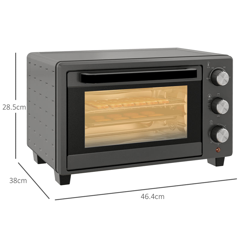21L Mini Countertop Oven with Adjustable Temperature for Fast Cooking Grey