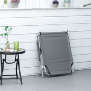 Folding Camping Bed with Adjustable Backrest for Outdoor Relaxation Grey Outsunny