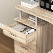 L Shaped Computer Desk With Storage Drawer Home Office Corner Workstation Oak by HOMCOM
