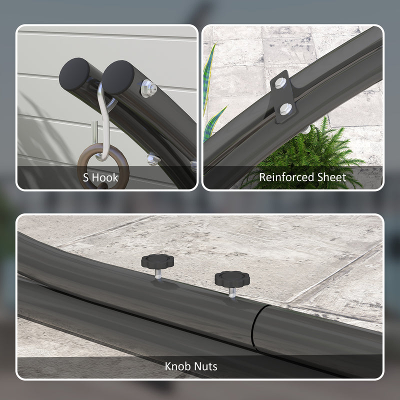 Black Heavy Duty Hanging Egg Chair Stand with Extra Large Base 150kg Capacity by Outsunny