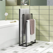 Freestanding Towel Rack for Quick Drying and Storage in Small Bathrooms Black Homcom
