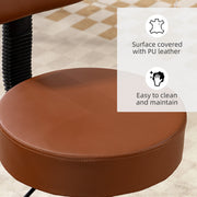 Swivel Salon Chair with Adjustable Height and Padded Seat for Hairdressers Brown