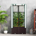 Raised Garden Bed with Trellis Plastic Planter Box with Drainage for Climbing Plants by Outsunny
