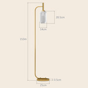 Gold Floor Lamp with Glass Shade and Foot Switch for Living Room or Bedroom by HOMCOM