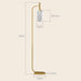 Gold Floor Lamp with Glass Shade and Foot Switch for Living Room or Bedroom by HOMCOM