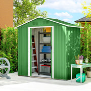 Metal Garden Storage Shed with Double Sliding Doors and Vents for Secure Outdoor Organisation Green Outsunny
