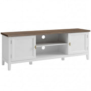 TV Stand with Cabinets and Cable Management for Organised Living Room Storage White Brown Homcom