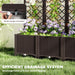 Brown Raised Garden Bed with Trellis and Drainage for Climbing Plants and Vegetables by Outsunny