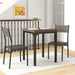 Three Piece Compact Dining Set with Grey Wood Grain Finish by HOMCOM
