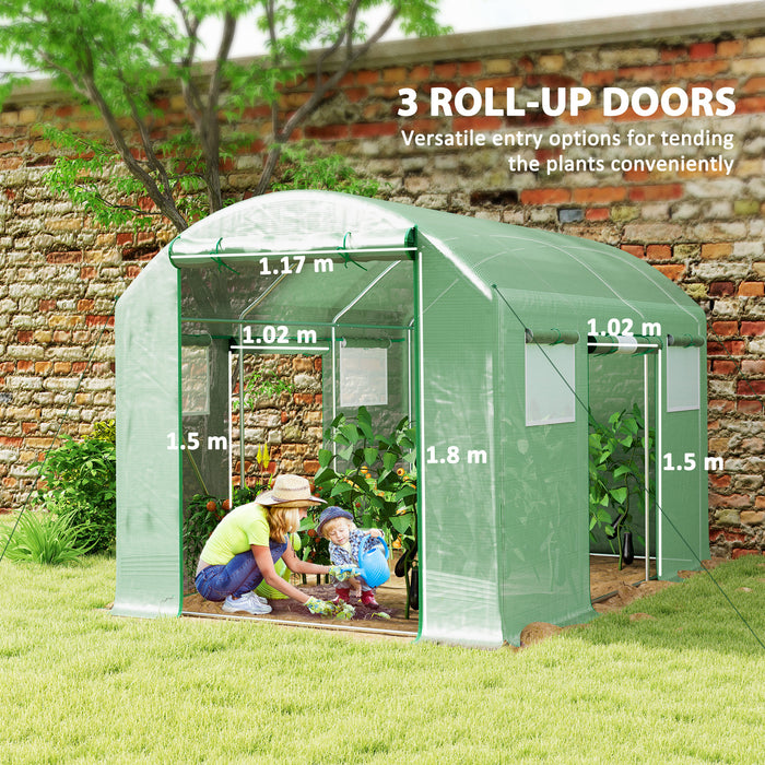 9.8 x 6.6ft Walk-In Polytunnel Greenhouse for All-Season Gardening by Outsunny