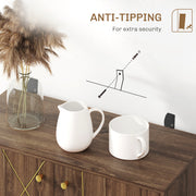 Brown Sideboard Storage Cabinet with Adjustable Shelf and Gold Hairpin Legs by HOMCOM