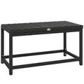 Outdoor Rattan Side Table with Spacious Top for Drinks and Snacks Black Outsunny