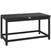 Outdoor Rattan Side Table with Spacious Top for Drinks and Snacks Black Outsunny