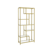 Vasagle Gold and Glass Geometric Bookshelf