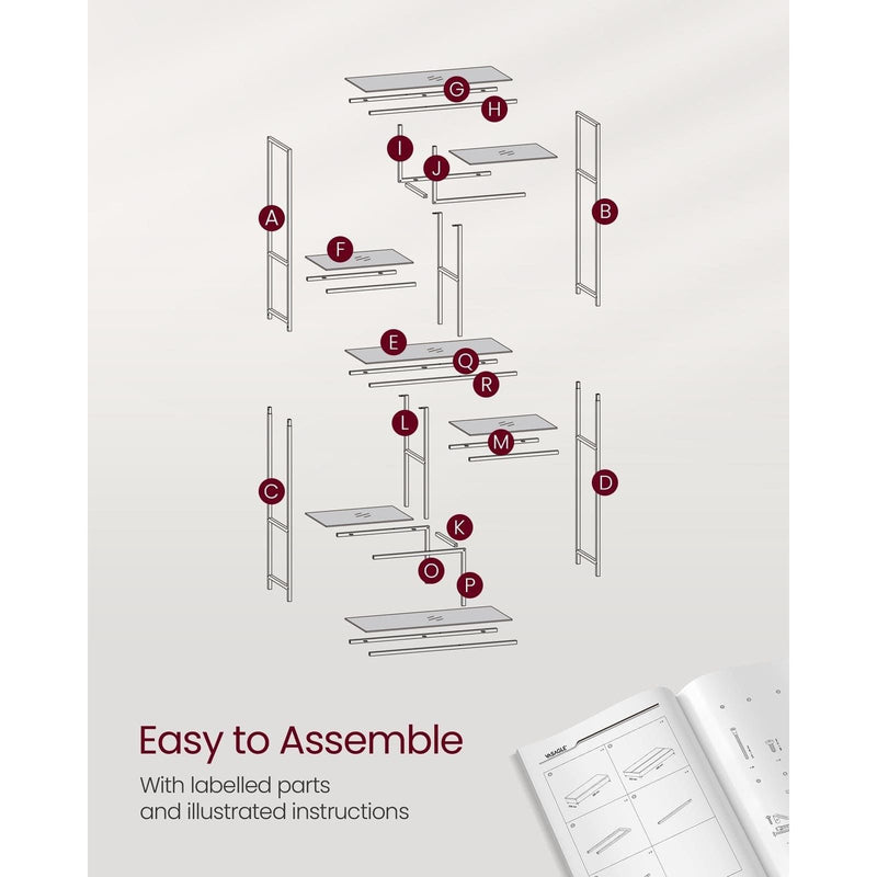 Vasagle Gold and Glass Geometric Bookshelf