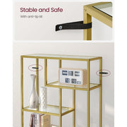 Vasagle Gold and Glass Geometric Bookshelf